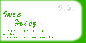 imre hricz business card